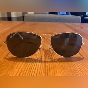 Ray-Ban Gold Frame Sunglasses with Dark Lenses